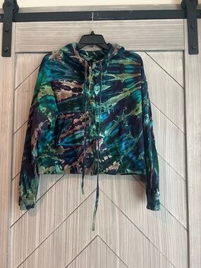 NWT Kathmandu Tie-Dye Zip Hoodie in Teal, Navy & Green